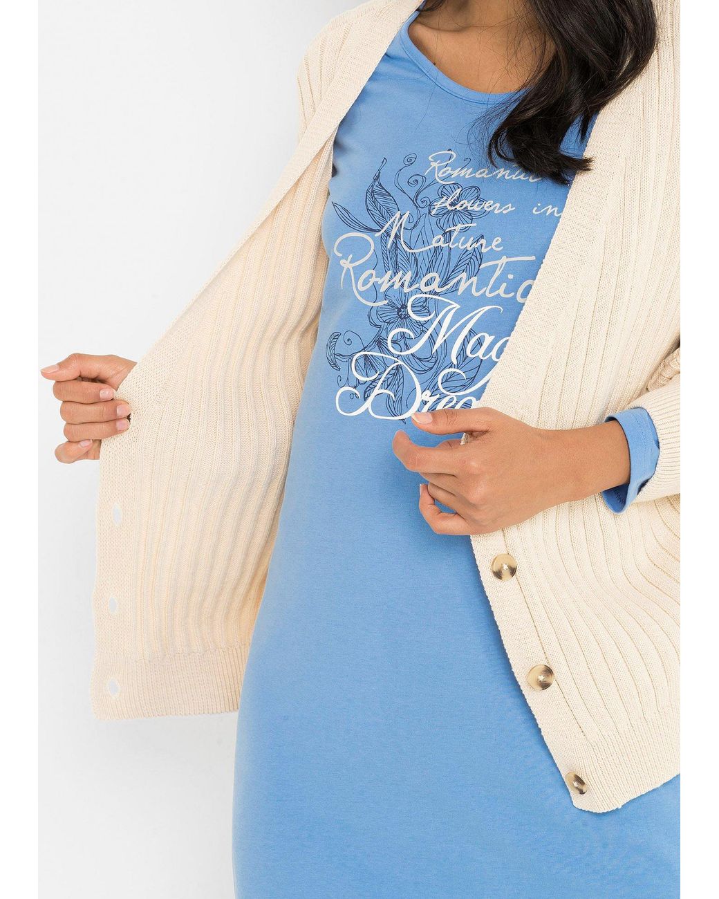 Camicia Da Notte Lunga di bonprix in Blue