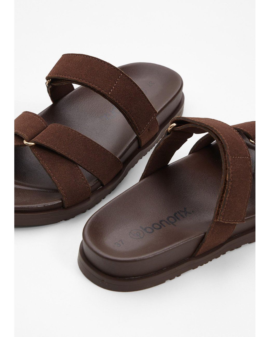 bonprix Brown Pantoletten Mit Verstellbarem Riemen