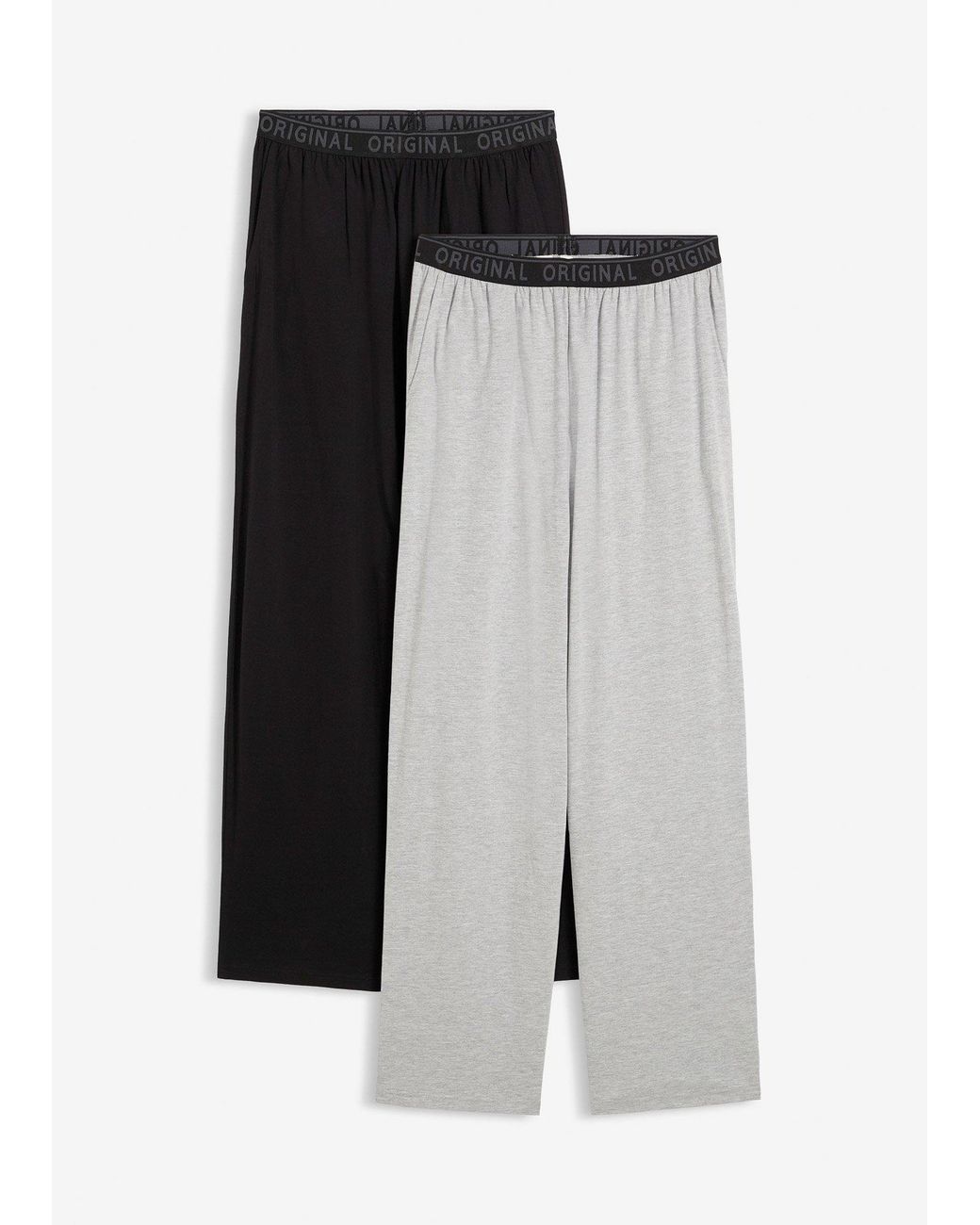 bonprix Pyjamabroek Van Puur Katoen (Set Van 2) in het Black voor heren