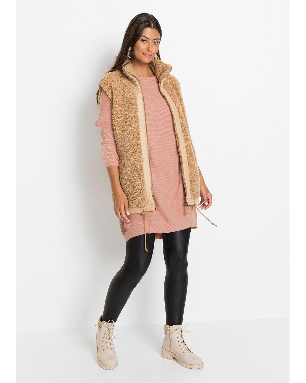 bonprix Pink Long-Pullover Aus Viskose-Mix