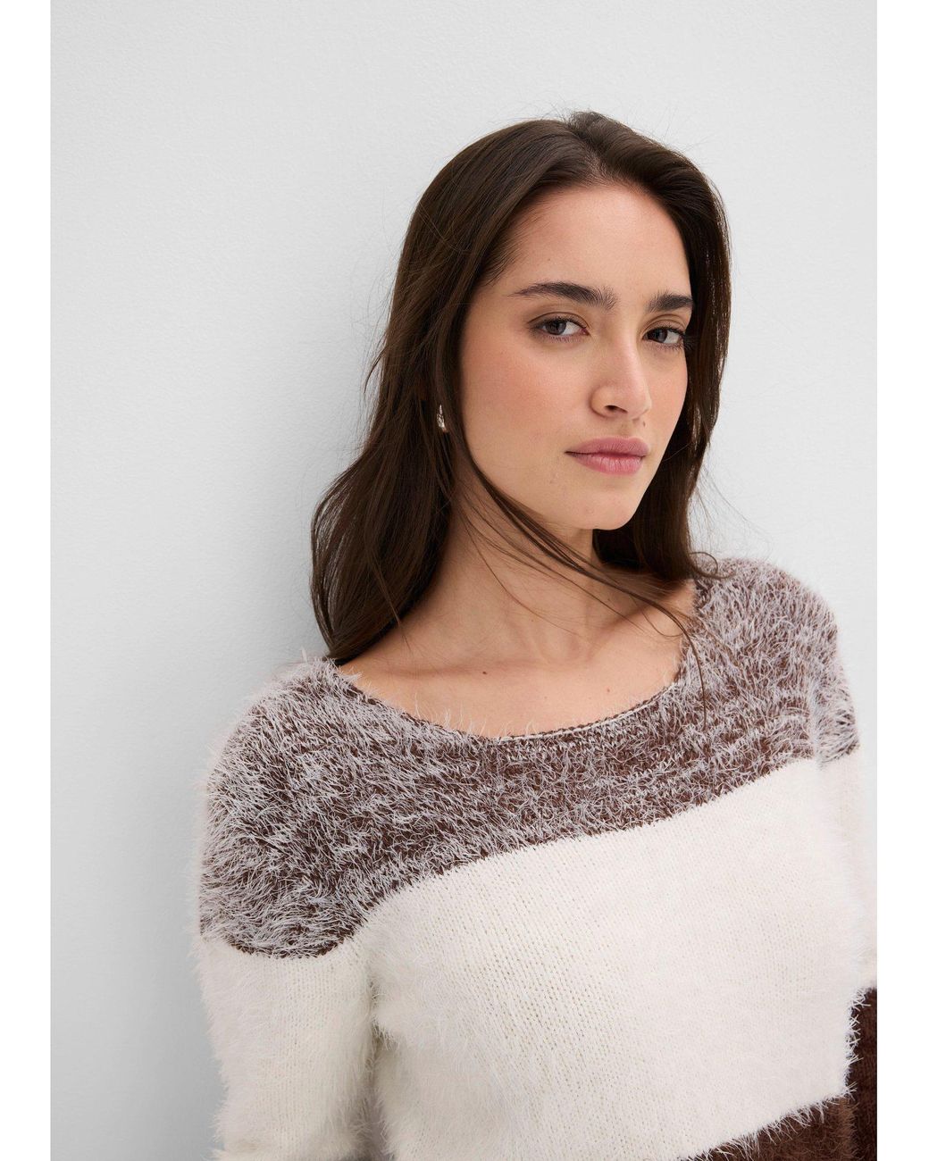 bonprix Brown Grobstrick-Pullover
