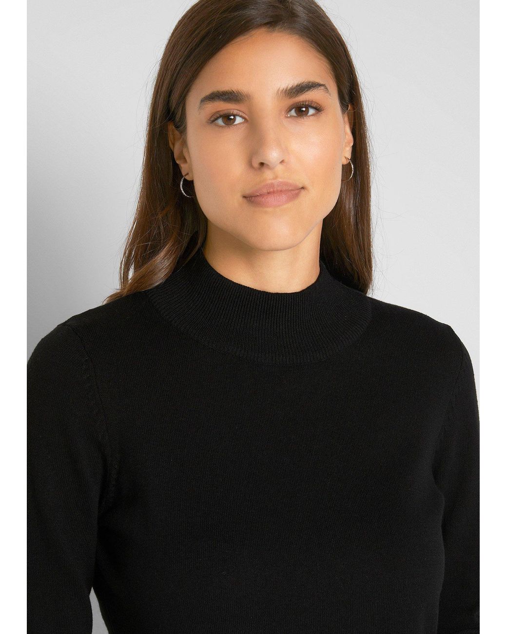 bonprix Black Feinstrickpullover Mit Recycelter Baumwolle
