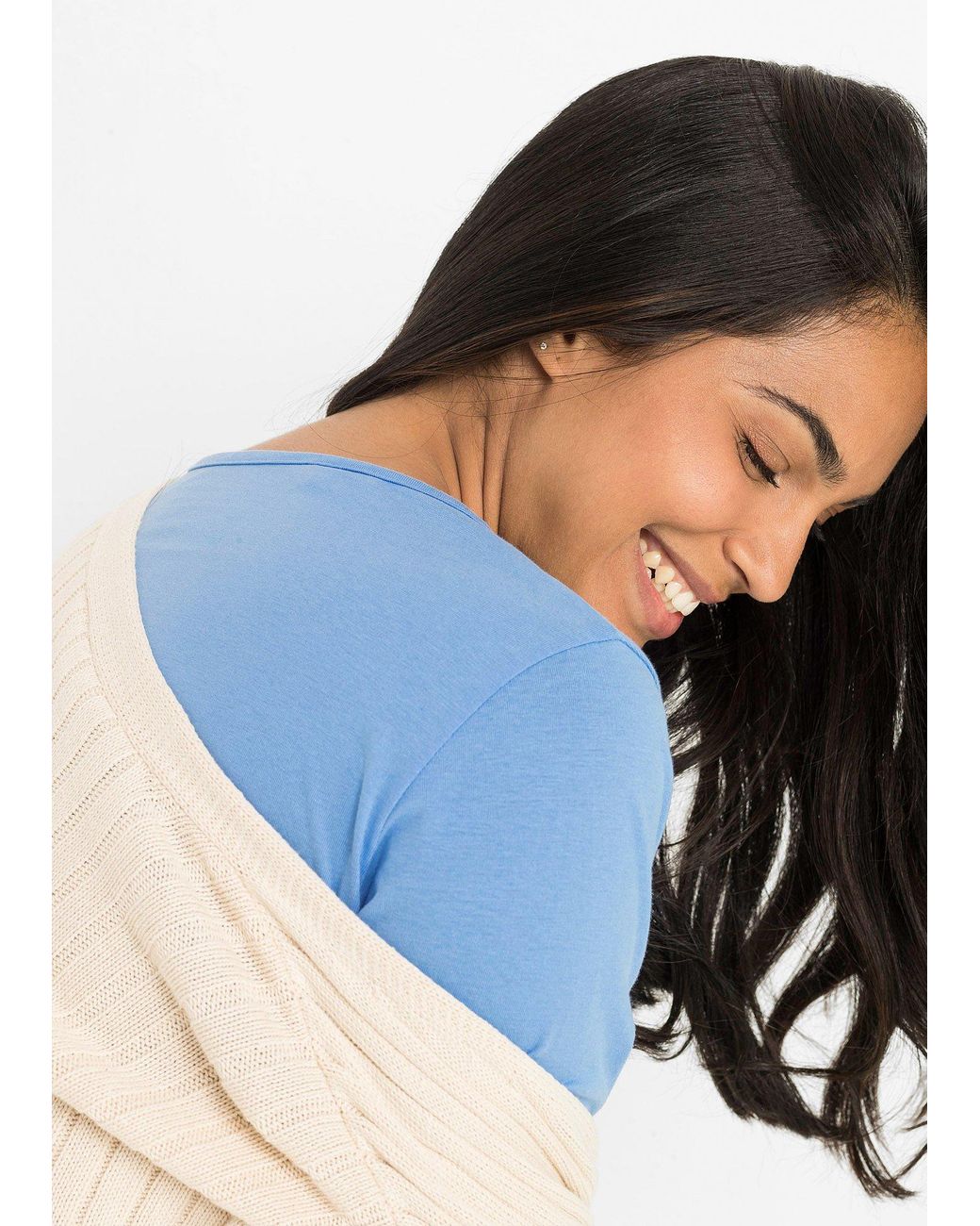 Camicia Da Notte Lunga di bonprix in Blue