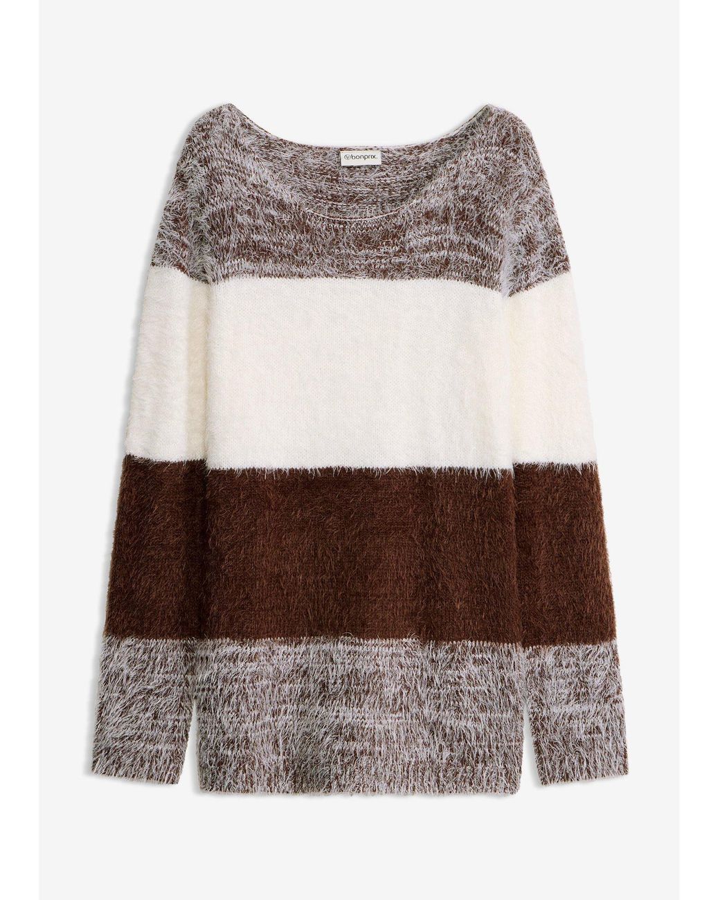 bonprix Brown Grobstrick-Pullover