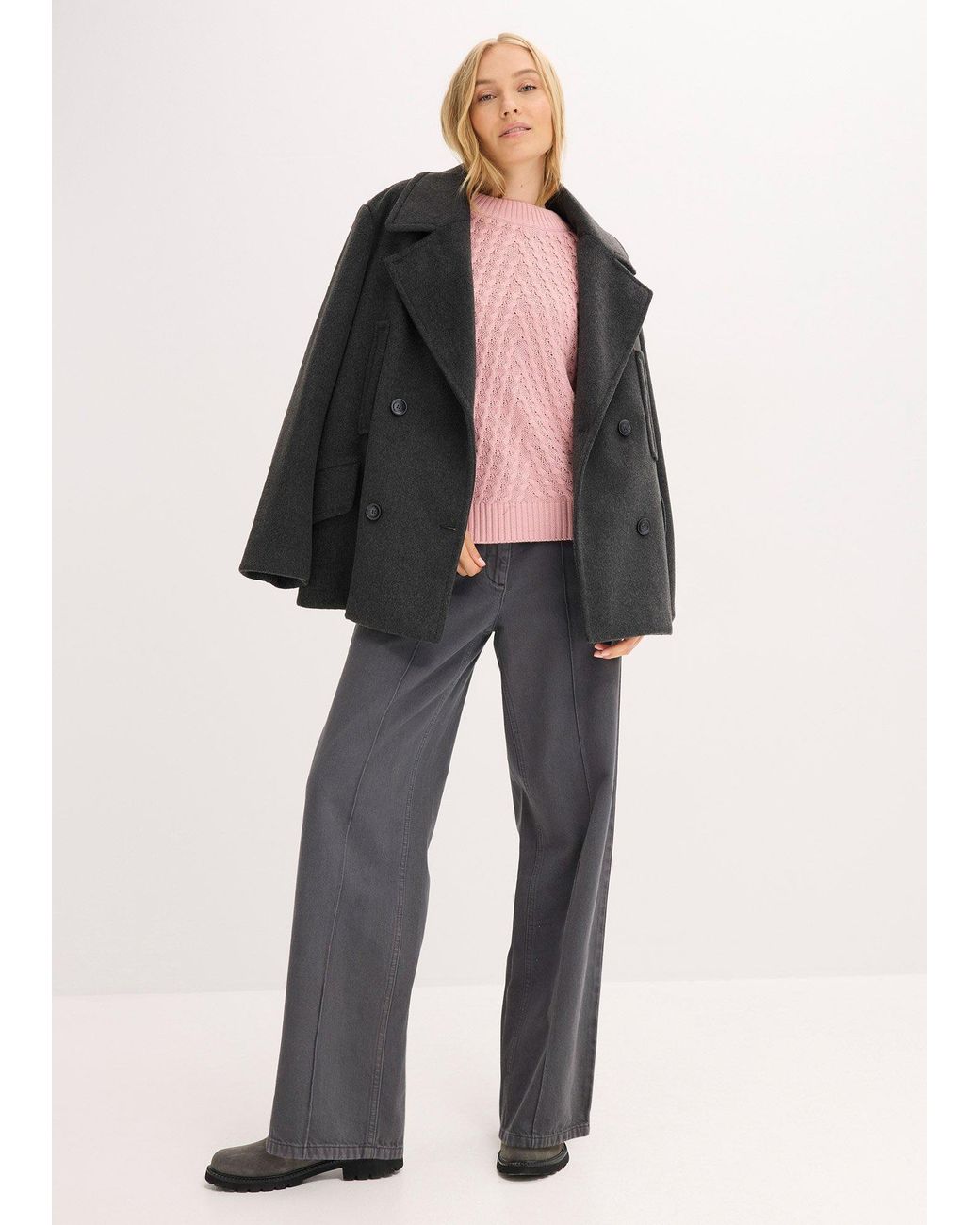 bonprix Pink Boxy-Pullover