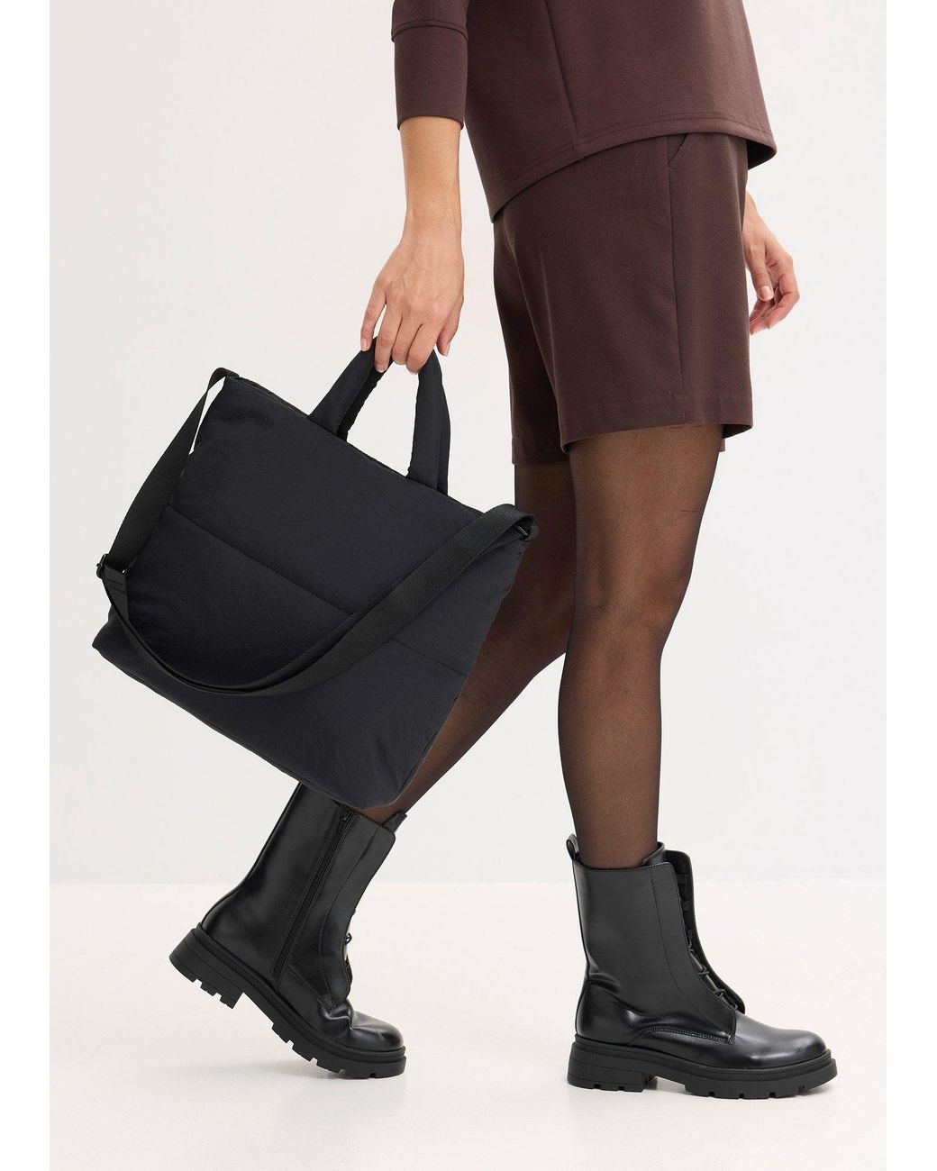 bonprix Black Shopper Gesteppt