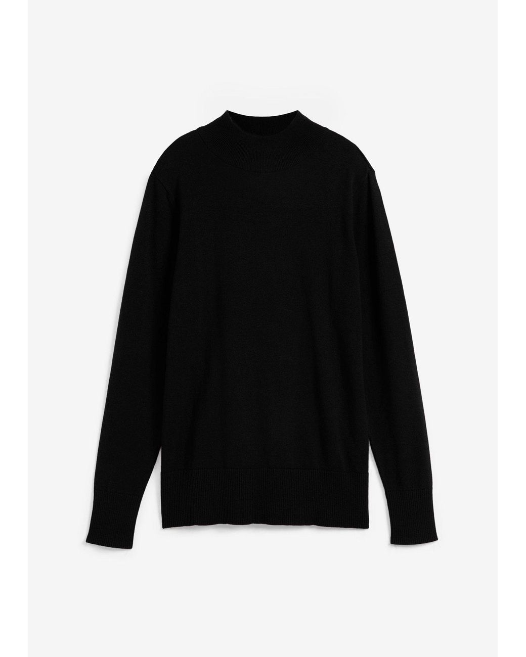 bonprix Black Feinstrickpullover Mit Recycelter Baumwolle