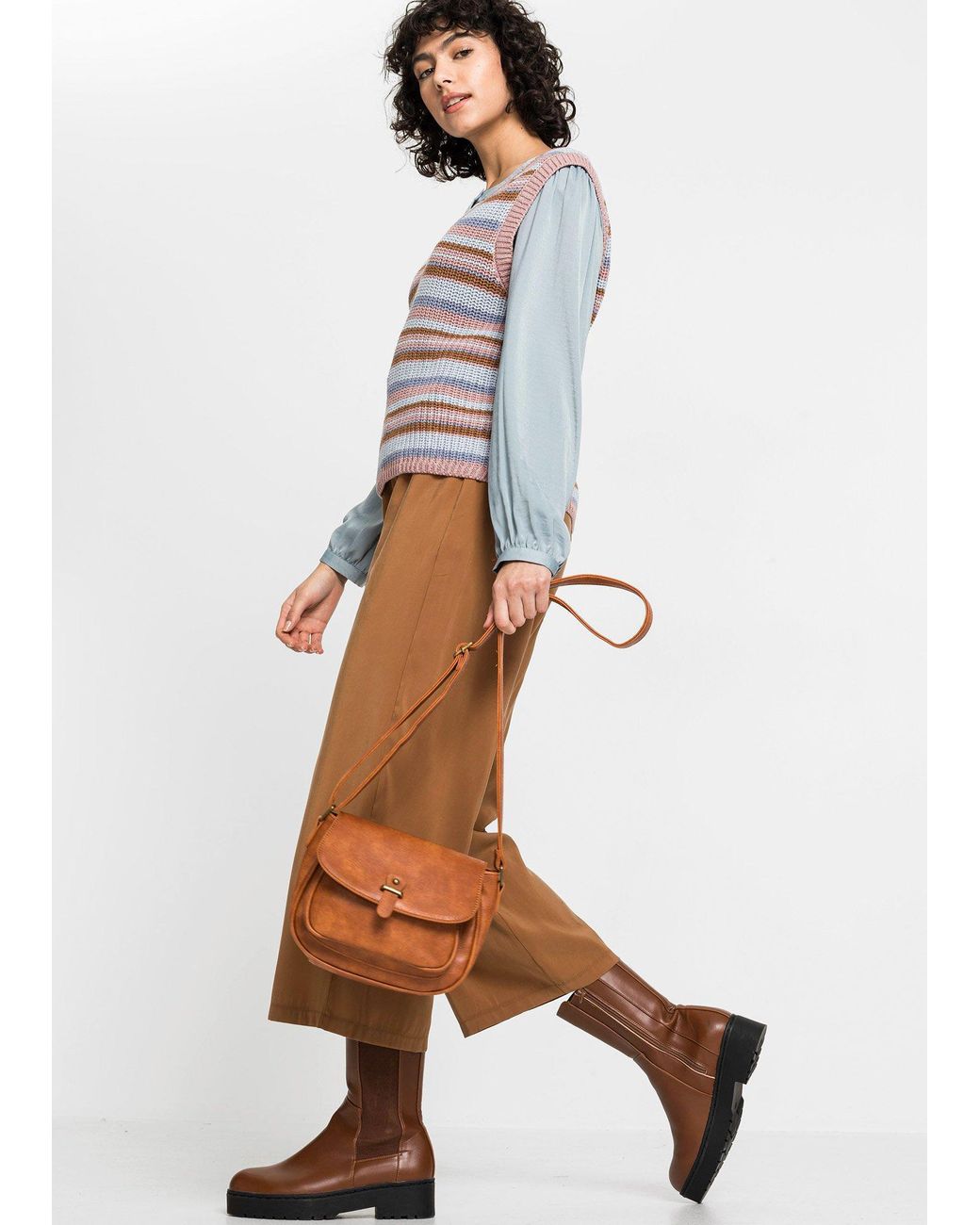 Piccola Borsa A Tracolla Con Fibbia di bonprix in Brown