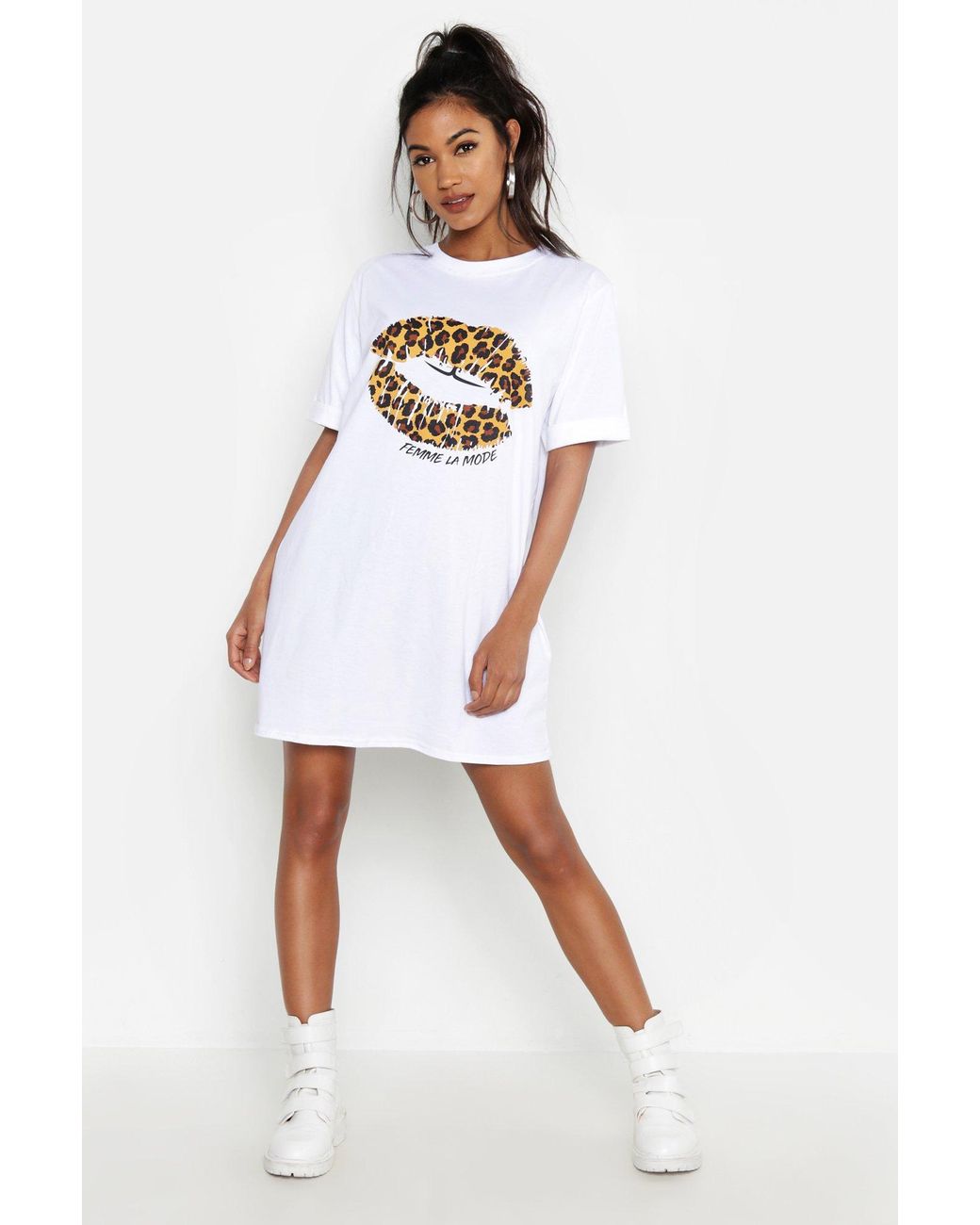 leopard print t shirt dress