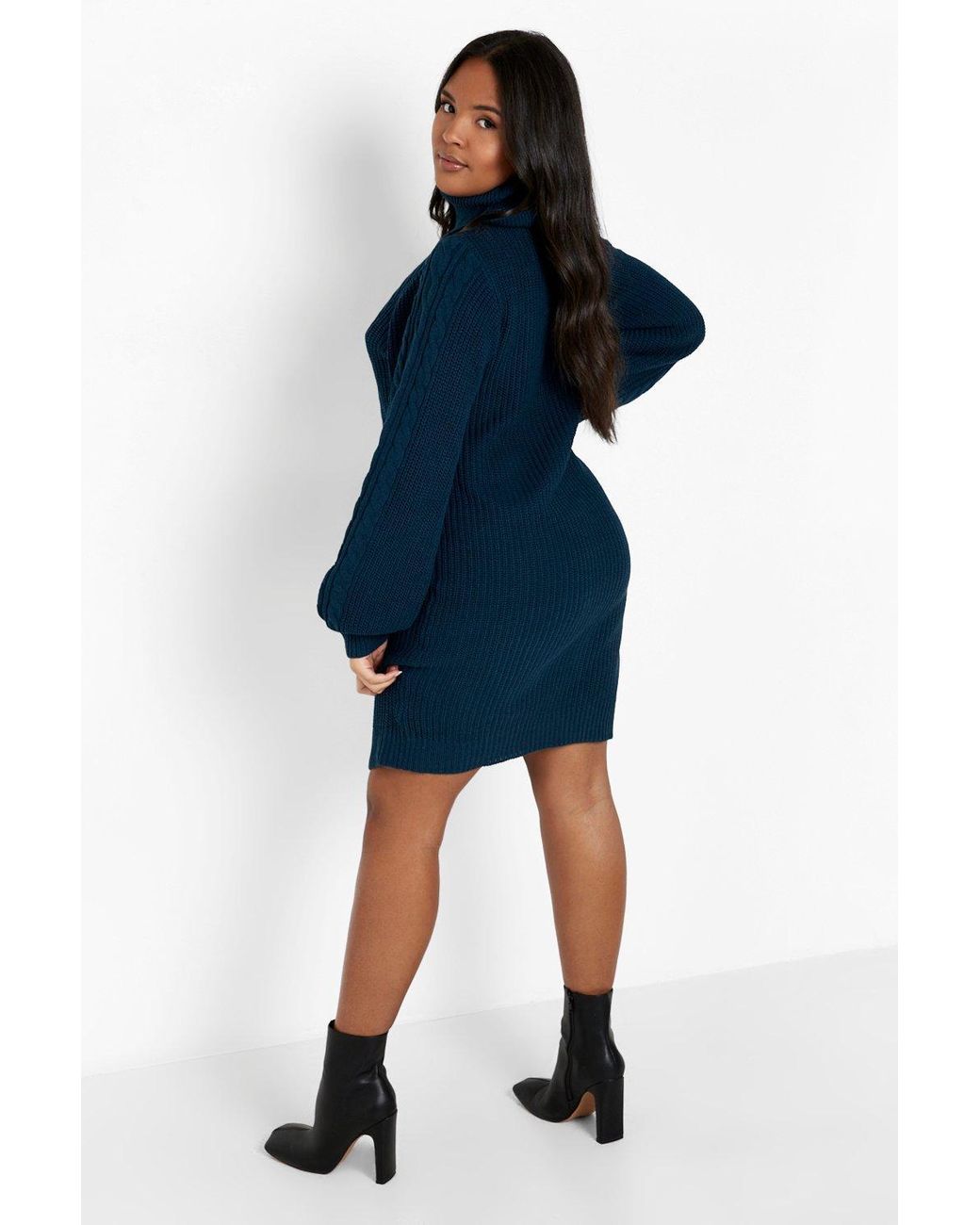 Recycled Cable Knit Jumper Dress 
