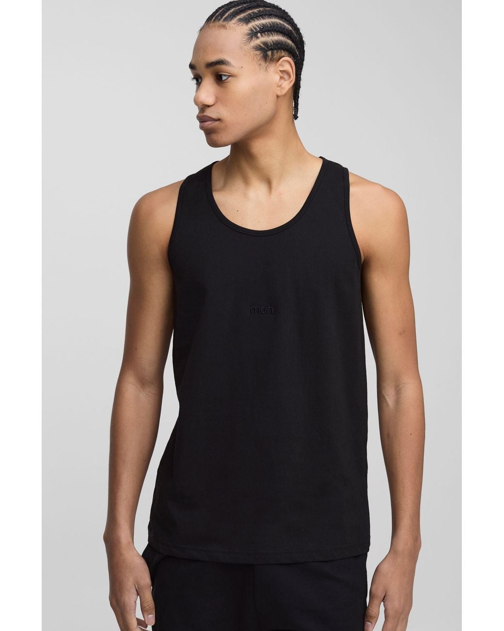 BoohooMAN Man Basic vesttop in Black für Herren