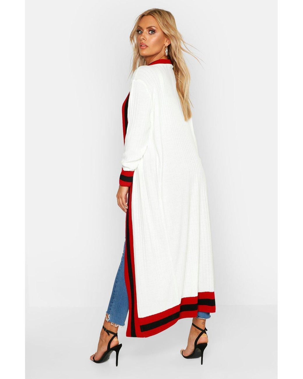 white cardigan boohoo