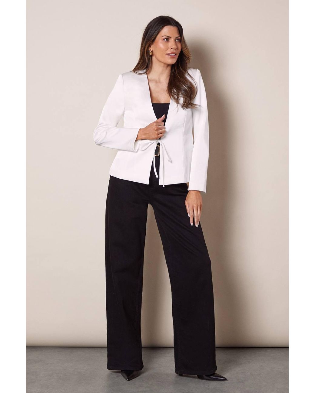 Wallis White Tie Detail Jacket