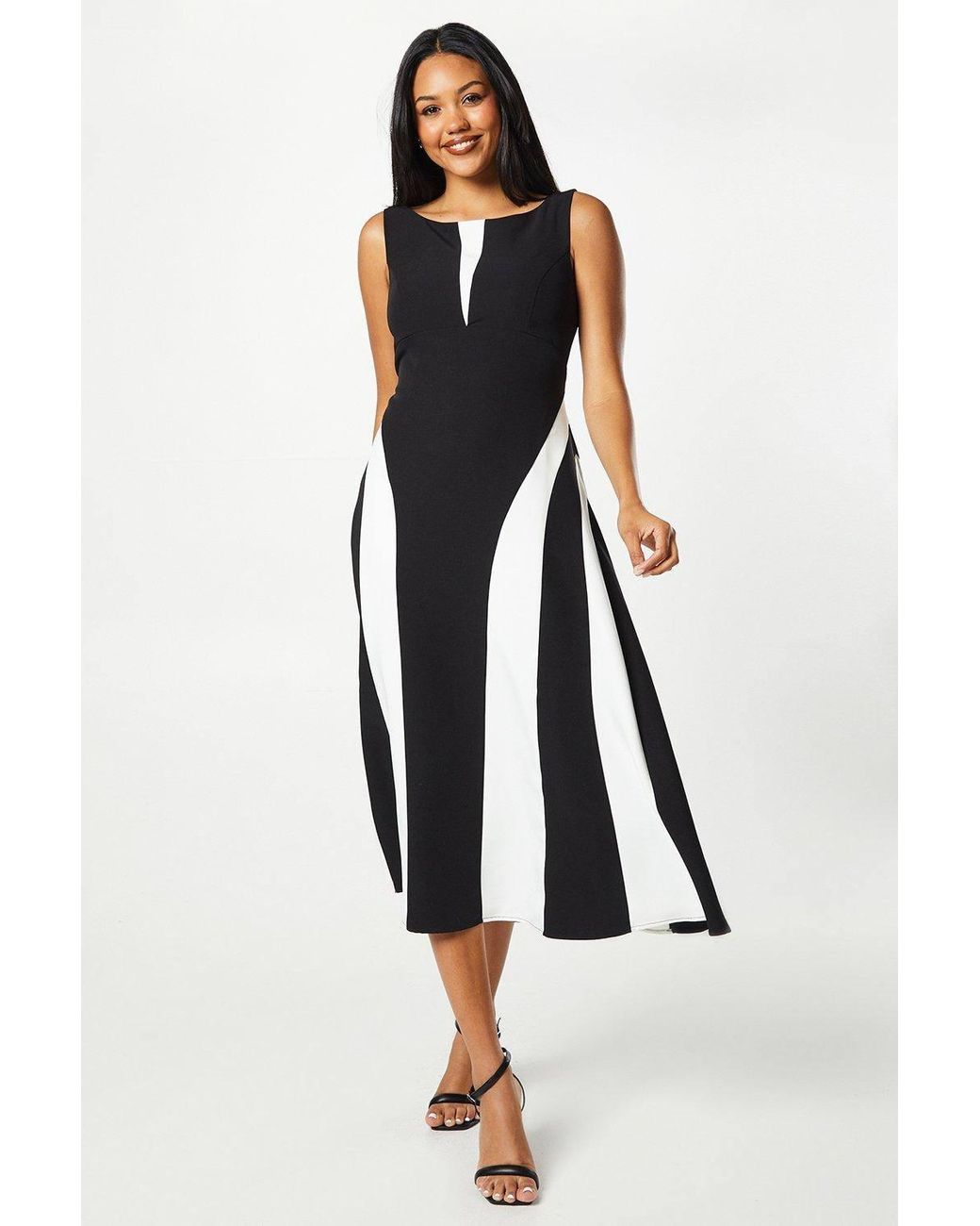 Coast Panelled Skirt Colour Block Midi Wedding Guest Dress in Black | Lyst Coast Panelled Skirt Colour Block Midi Wedding Guest Dress in Black | Lyst