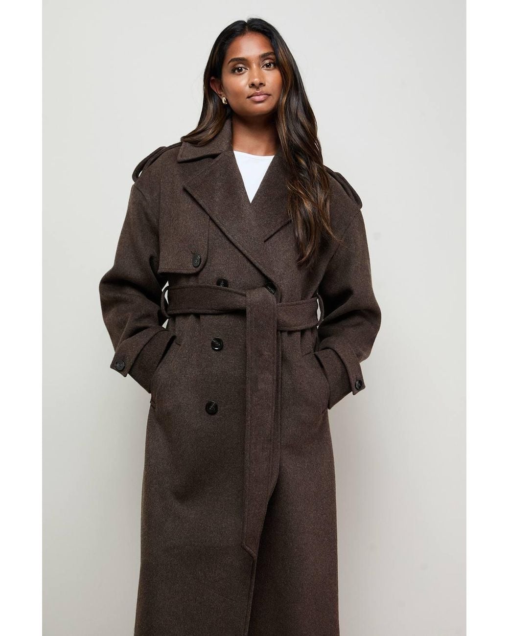Oasis Blue Relaxed Wool Trench