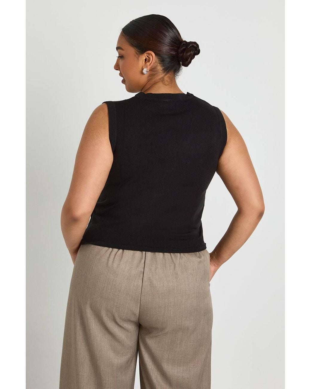 Boohoo Black Plus Lightweight Button Through Waistcoat
