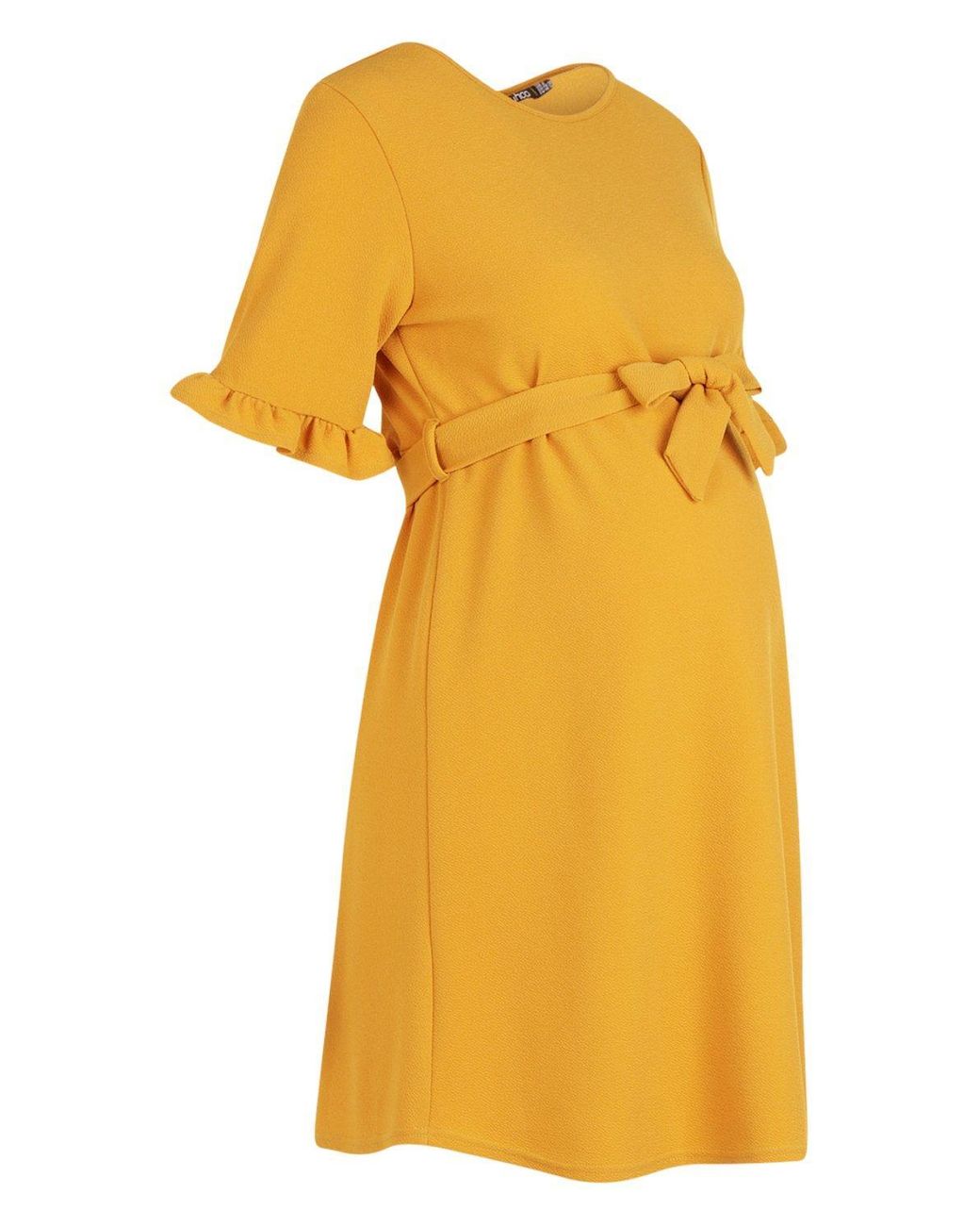 maternity ruffle tie waist smock dress