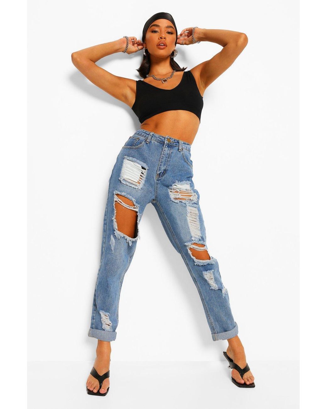 high waisted light wash mom jeans