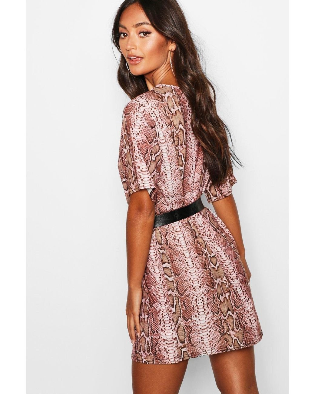 snake print t shirt dress