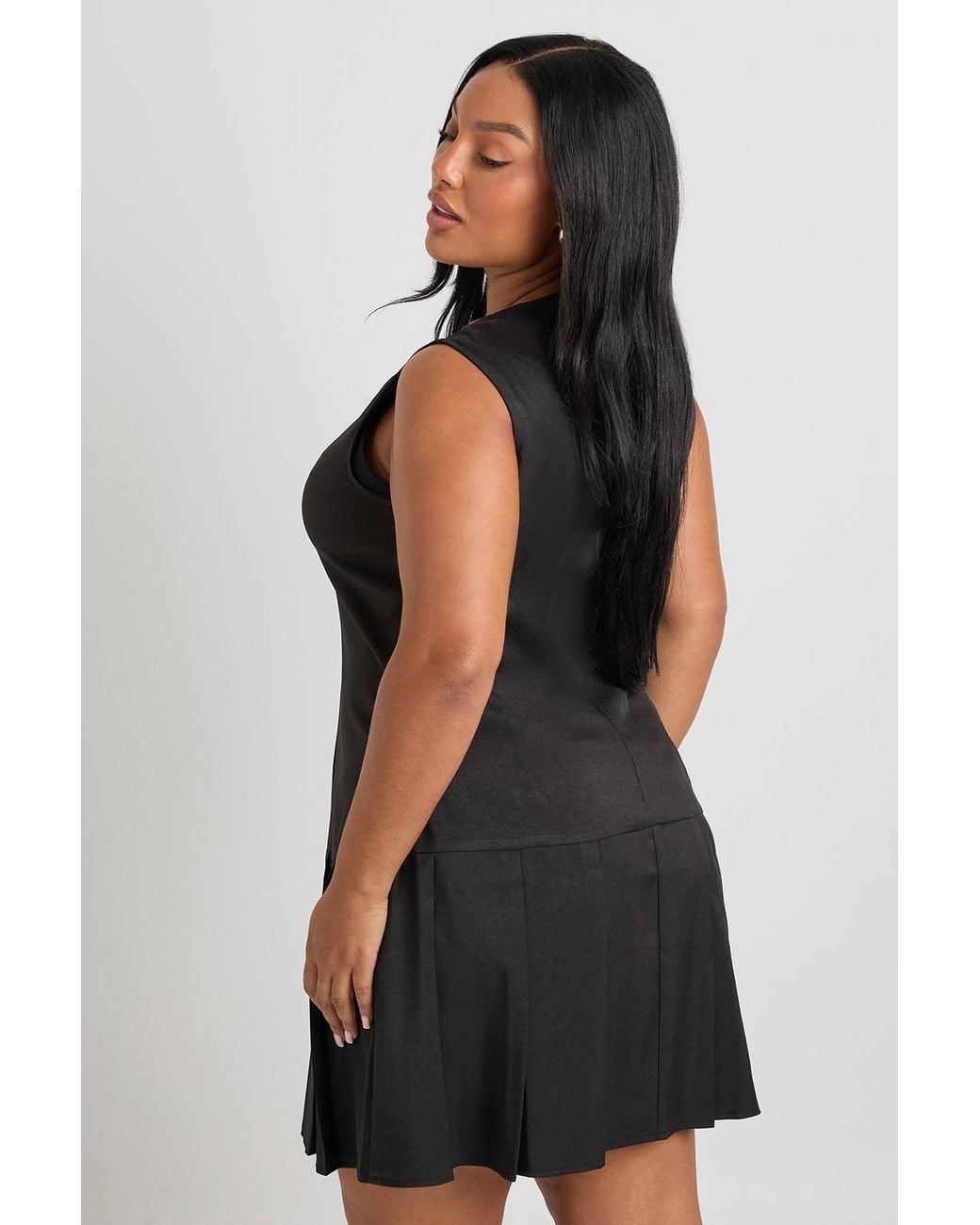 black button skater dress Huankd Women's Boat Neck Button Down Skater Dress with Pockets Black M, Size: Medium