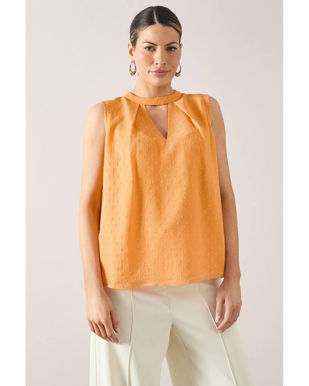 Wallis Natural Dobby Sleeveless Blouse