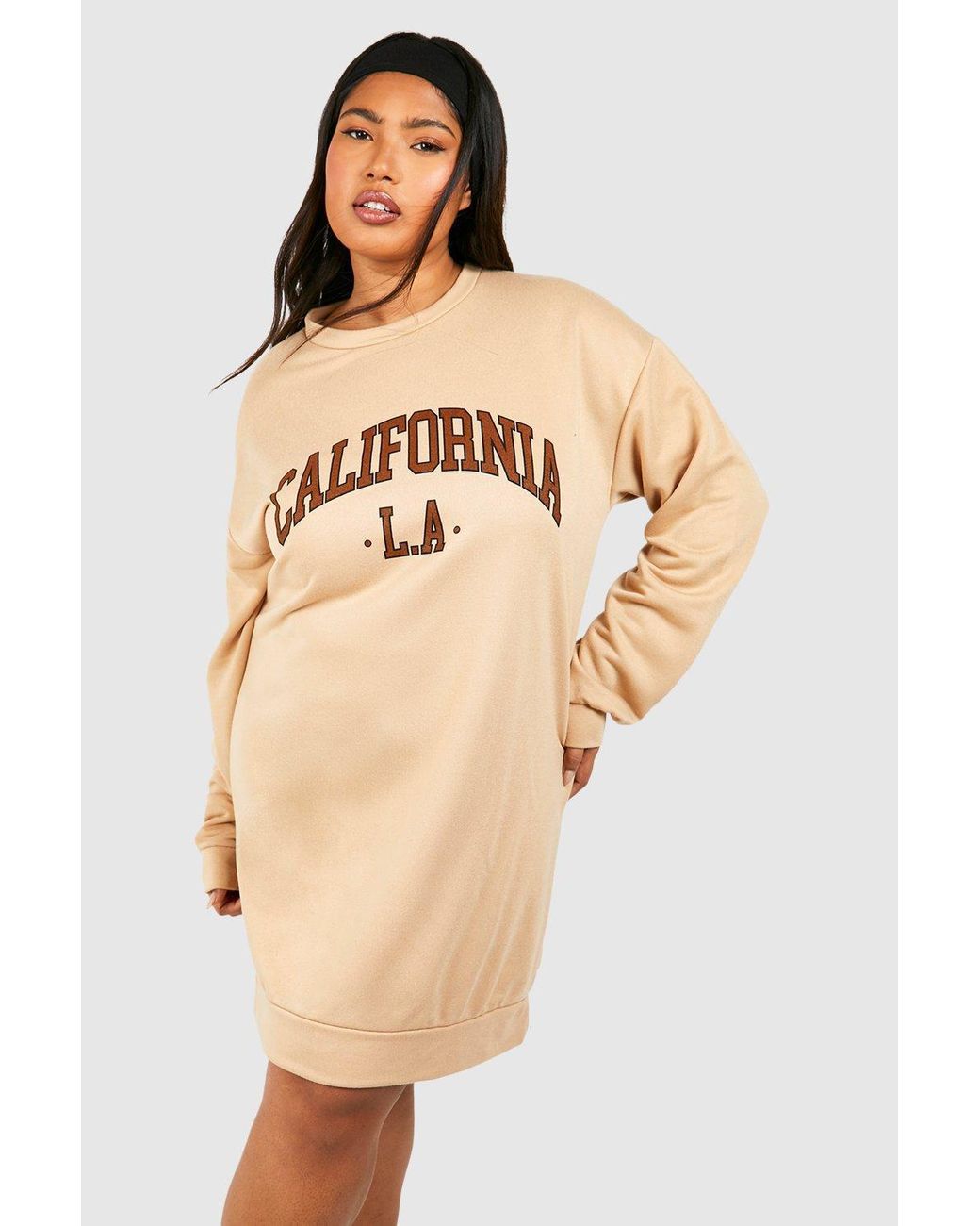 Plus California Track Team Printed Sweat Dress