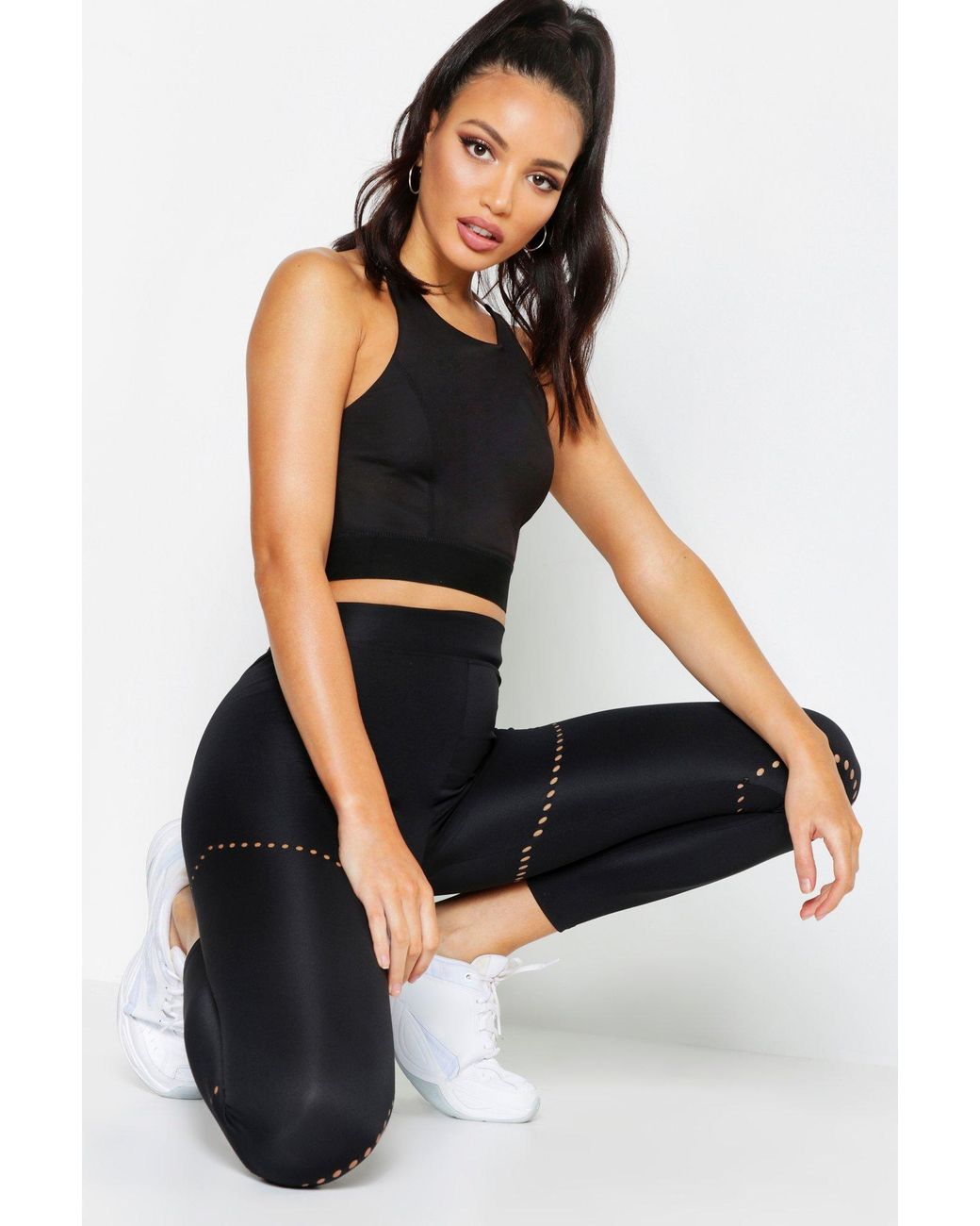 black high waisted running leggings