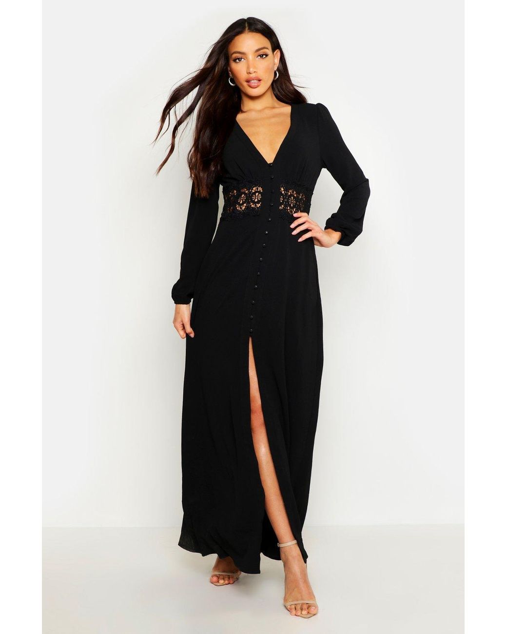 boohoo lace maxi dress