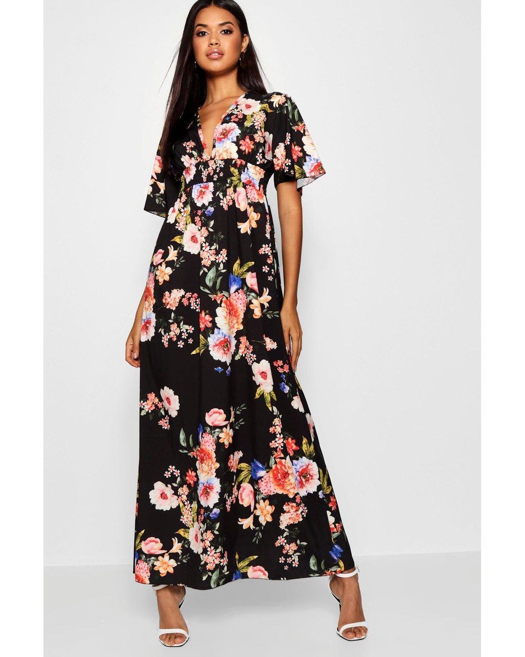 boohoo floral 2 in 1 maxi dress