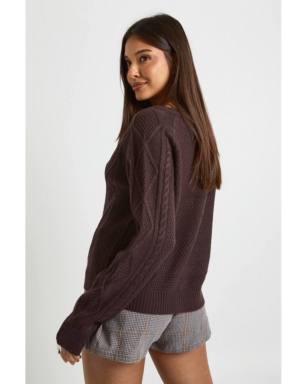 Boohoo Black Toggle Button Cable Knit Chunky Cardigan