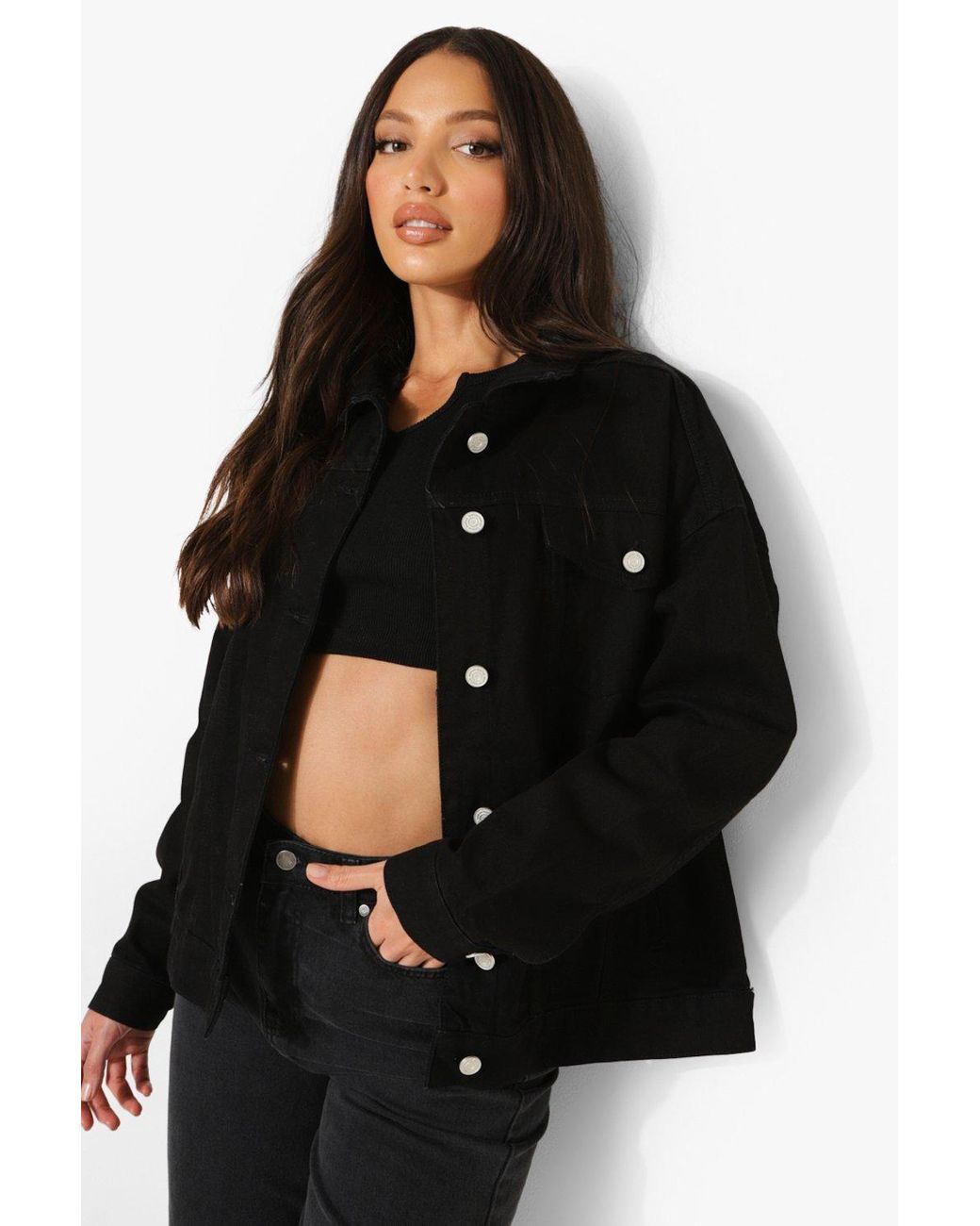 tall oversized denim jacket