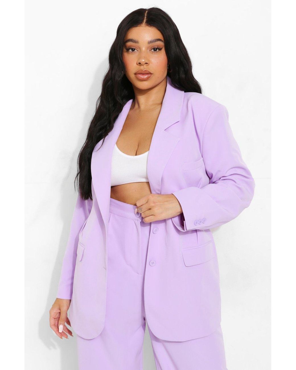 purple plus size blazer