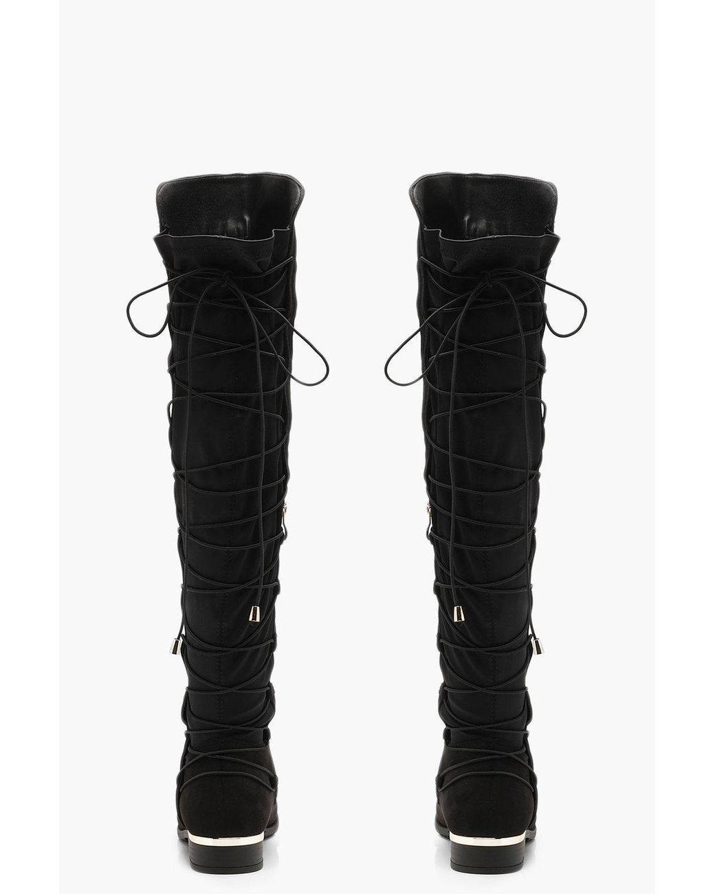 lace back knee high boots