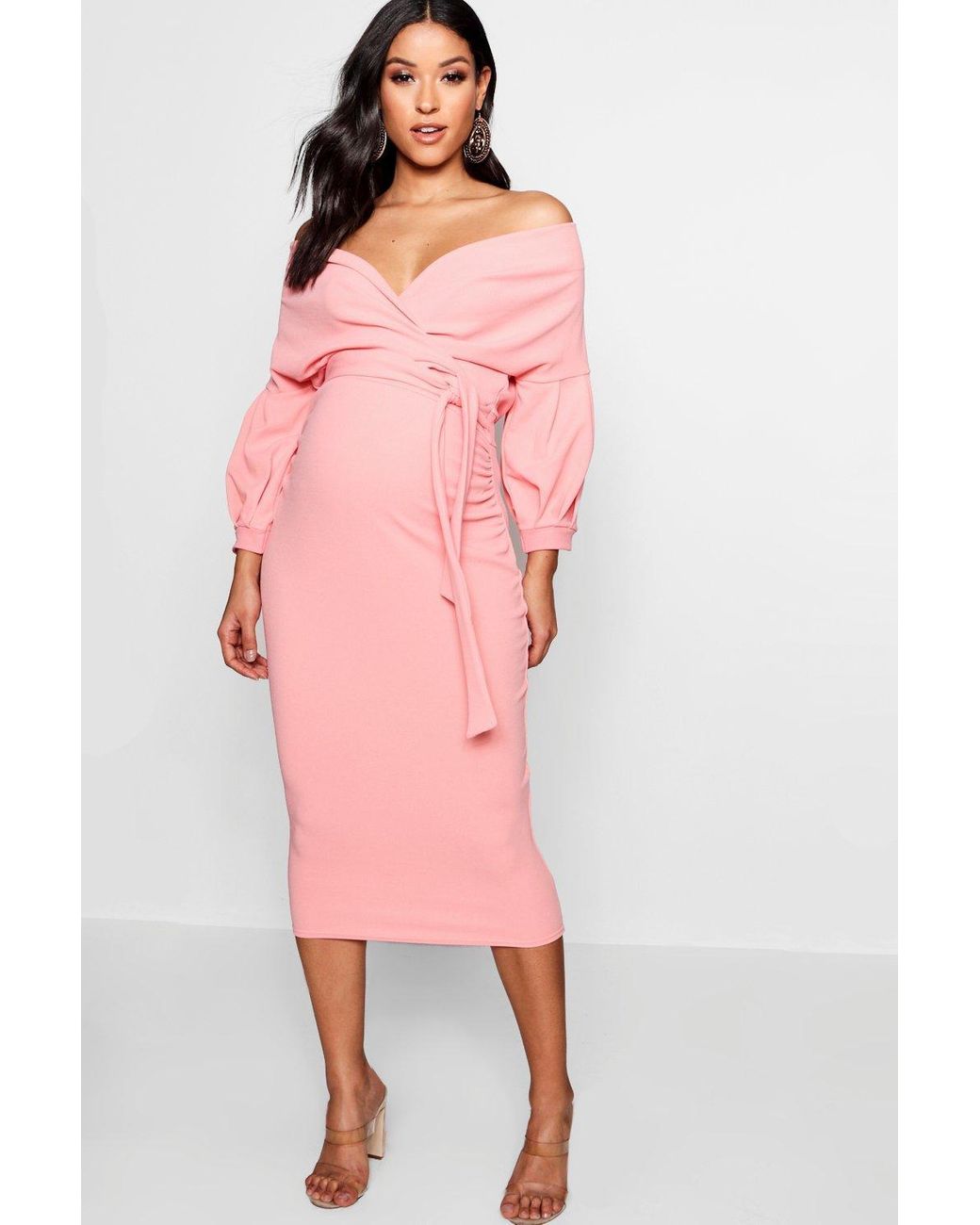pink maternity dress for pictures