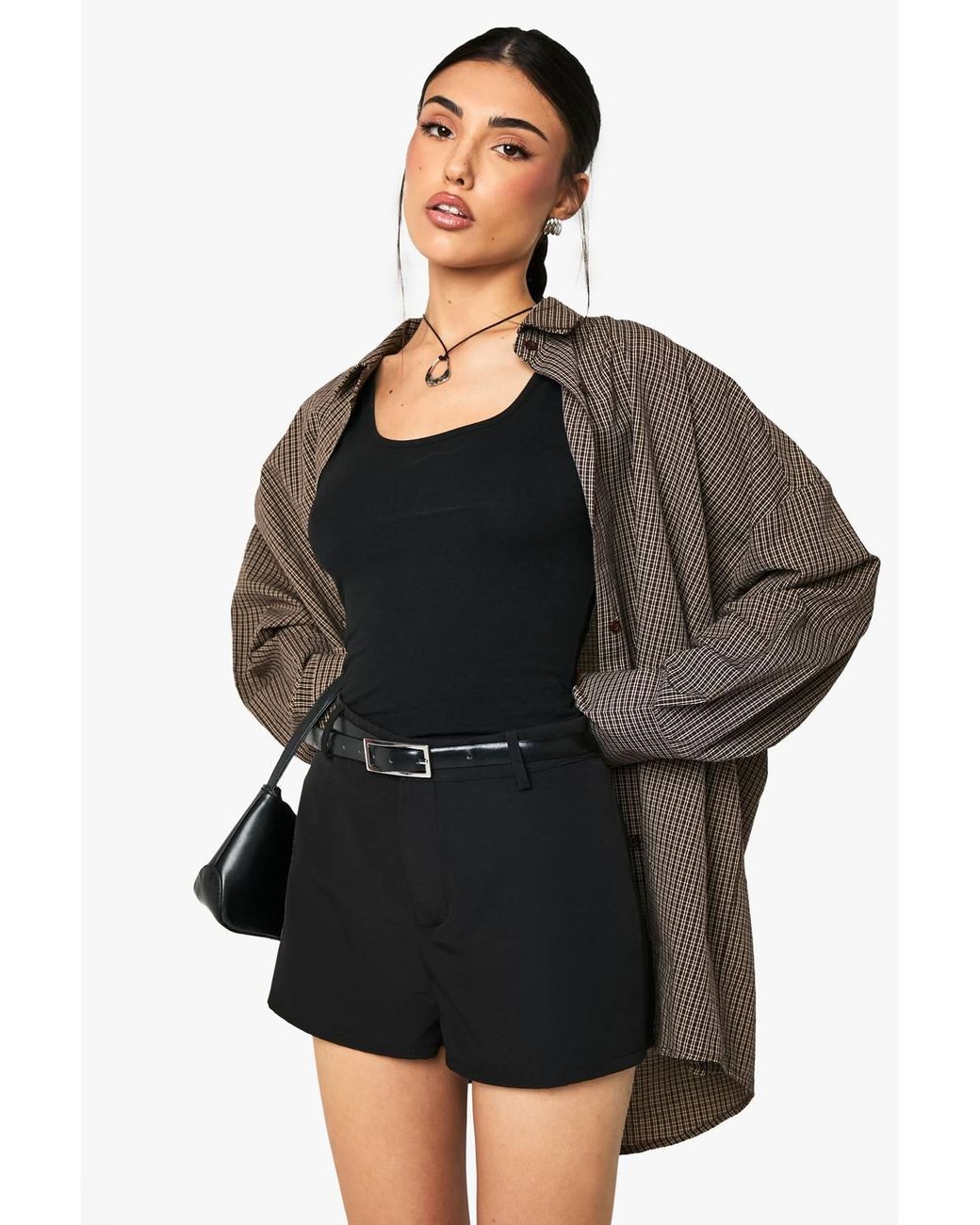 Boohoo Black Tailored Mini Shorts