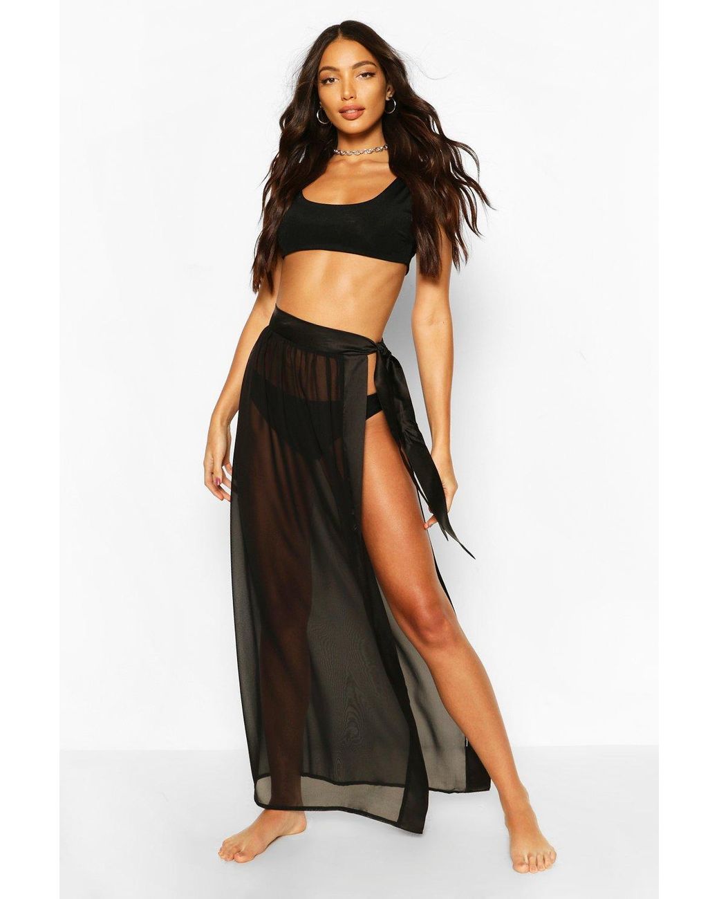 Boohoo Essentials Satin Tie Beach 