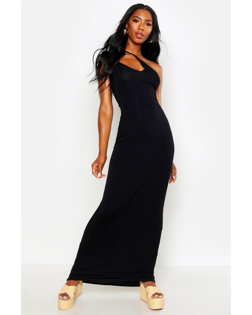 Boohoo One Shoulder Strappy Cami Maxi Dress - Lyst