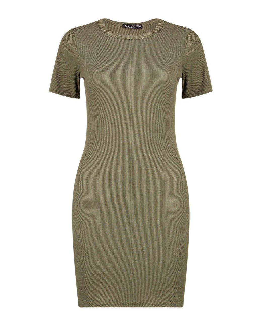 basic rib crew bodycon dress