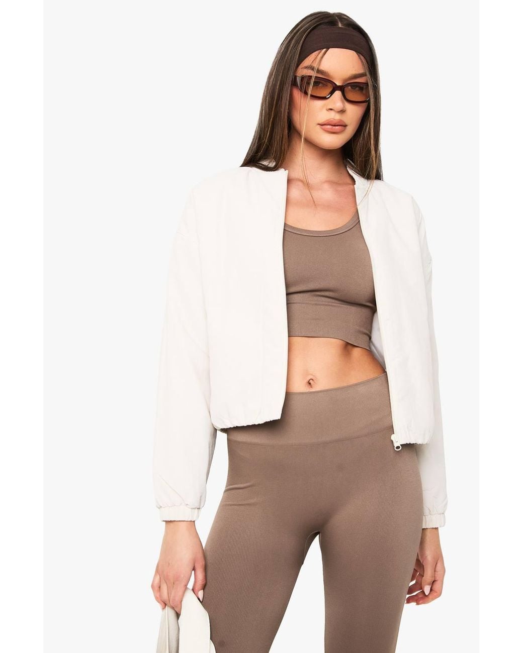 Boohoo White Bomber Jacket