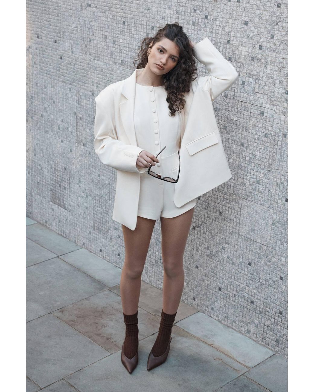 Nasty Gal Gray Essentials Tailored Romper