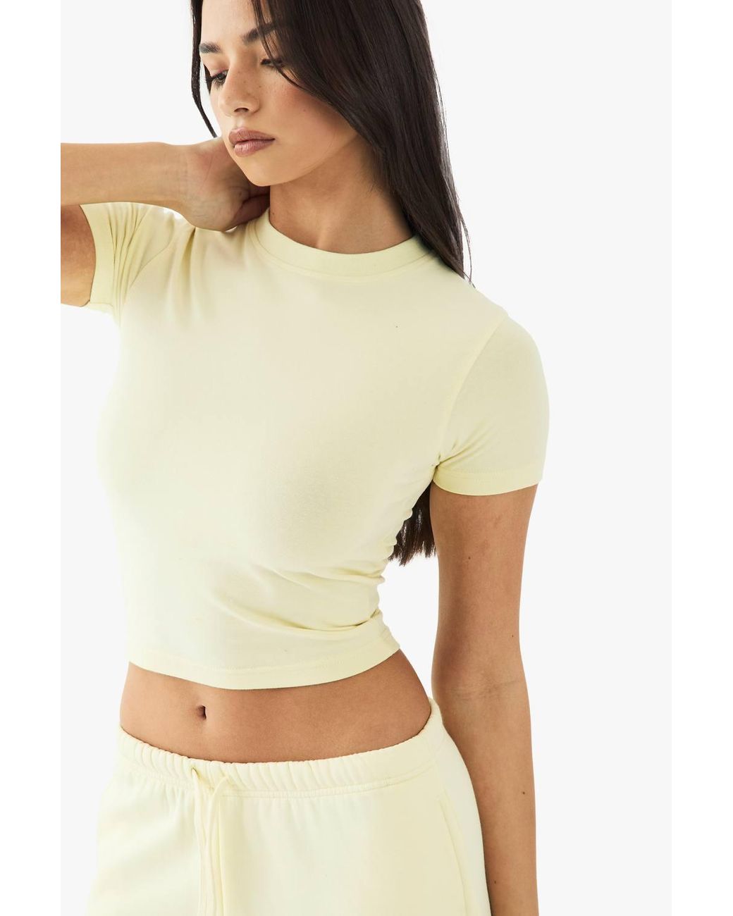 Boohoo Yellow Basics Fitted Top