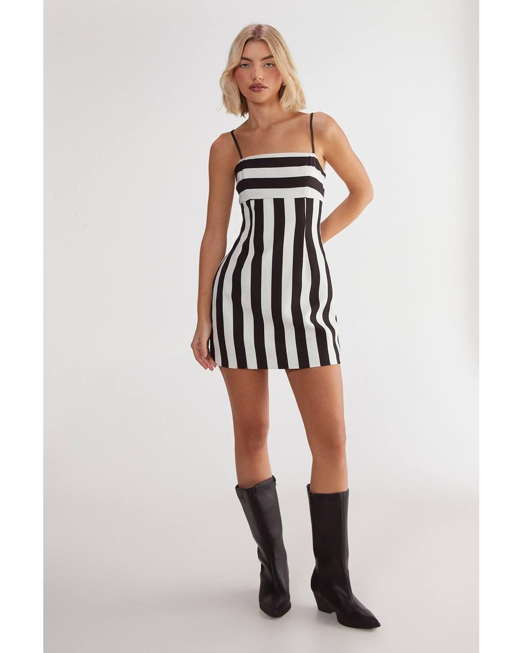 Nasty Gal Tailored Stripe Mini Dress in White | Lyst