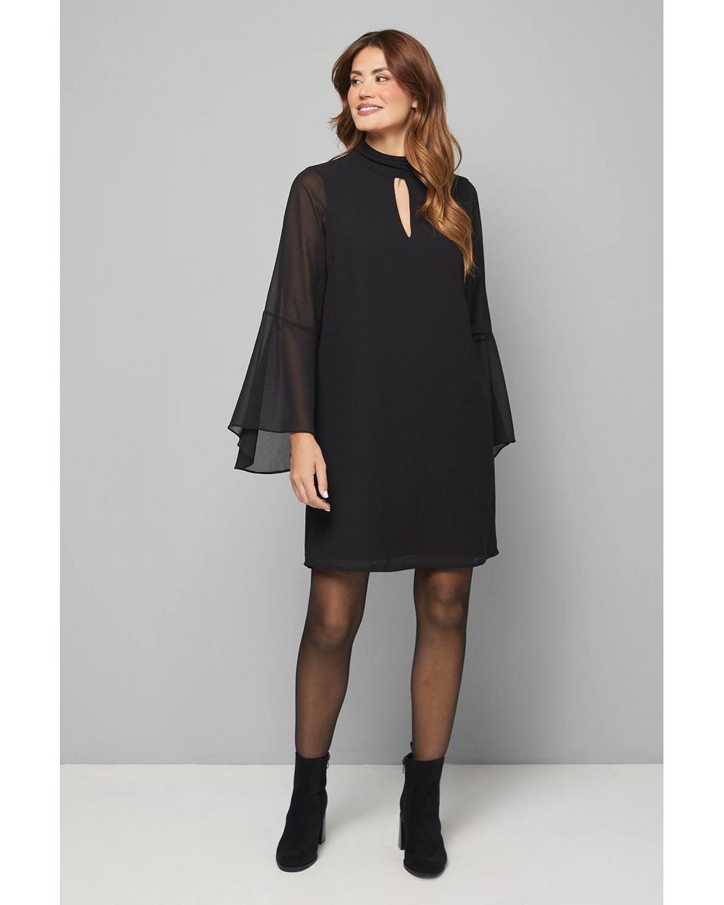 Wallis Gray Embellished Neck Shift Dress