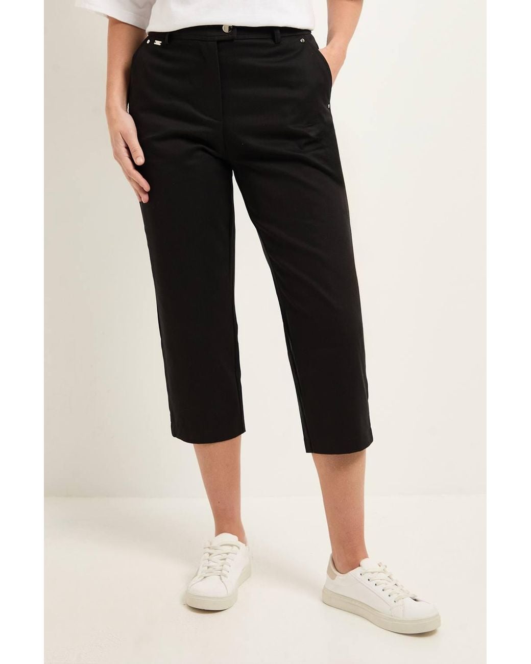 Wallis White Petite Stretch Capri Pants