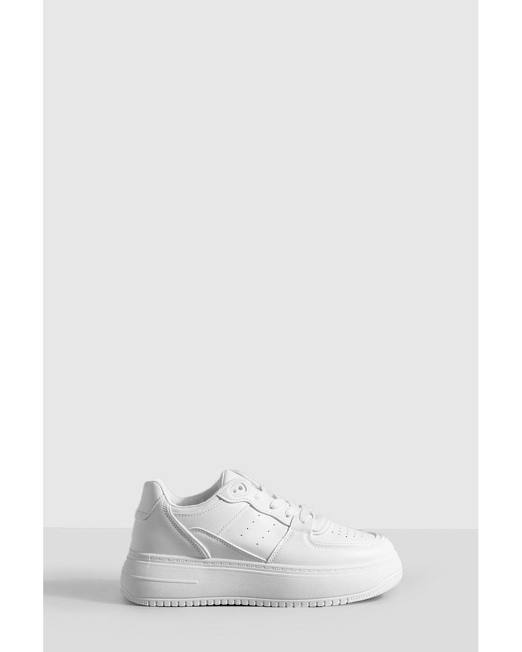 Boohoo Chunky Platform Sneakers in White | Lyst
