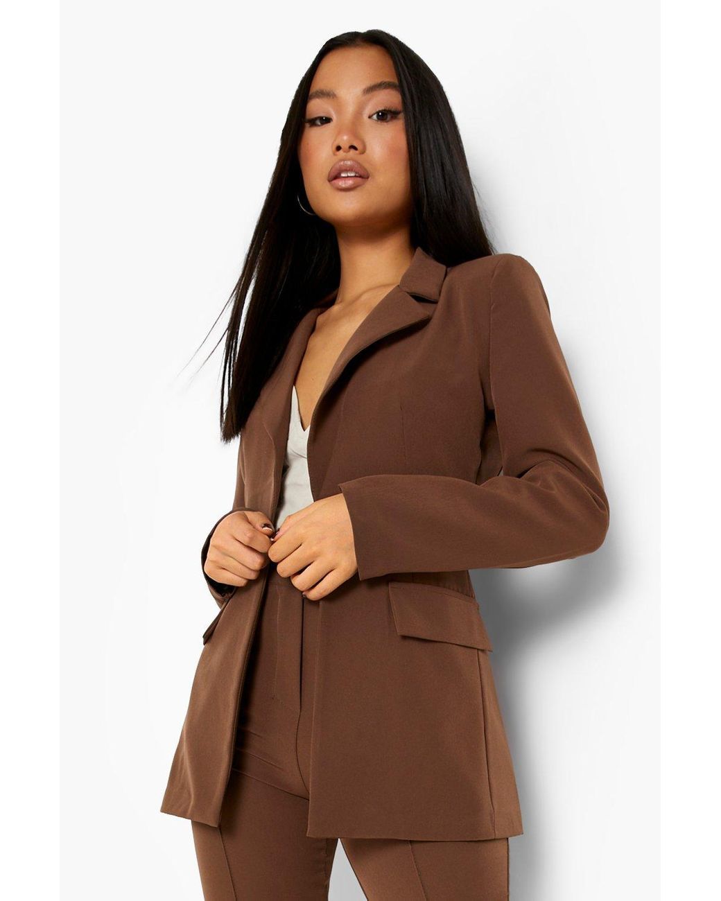 chocolate blazer womens