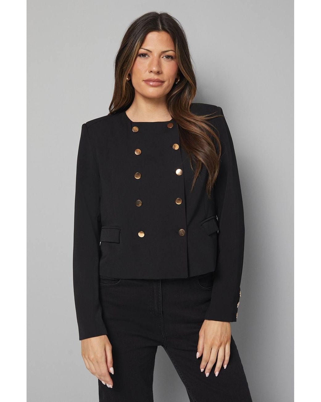 Wallis Black Boxy Fit Utility Jacket