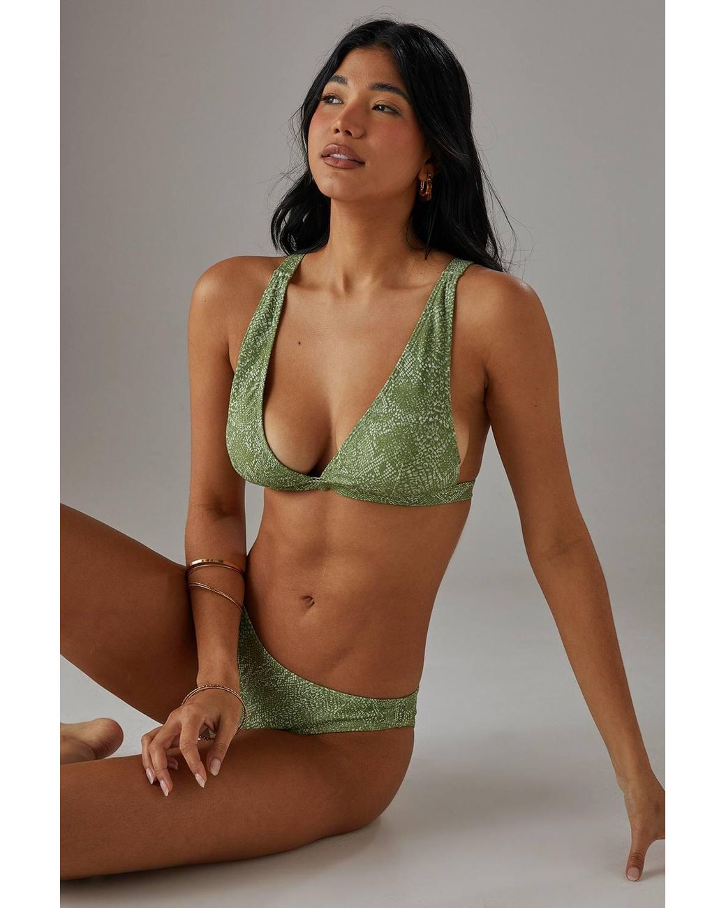 Warehouse Brown Sculpted Trangle Bikini Top