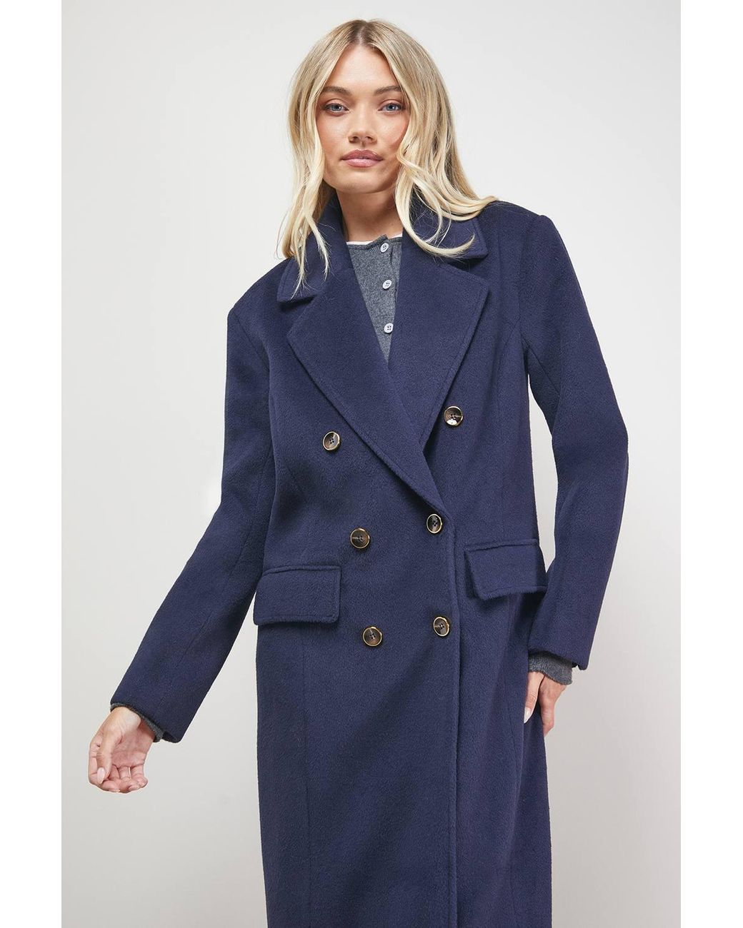 Oasis Blue Maxi Tailored Coat