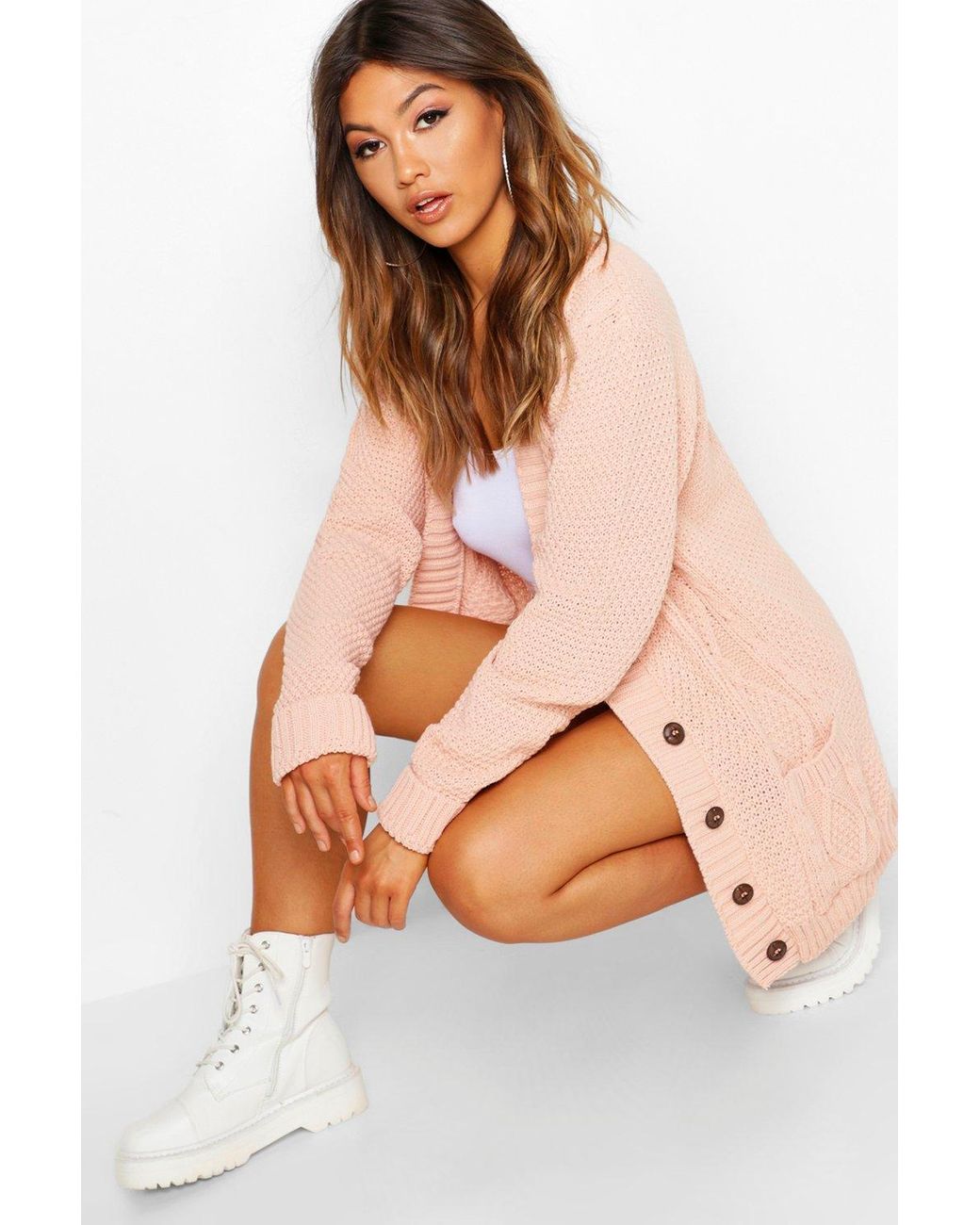 cable boyfriend button up cardigan